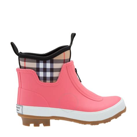 girls pink flinton rain boots from burberry|Burberry Flinton Short Rubber Rain Boots w/ Check Detail, Toddler.